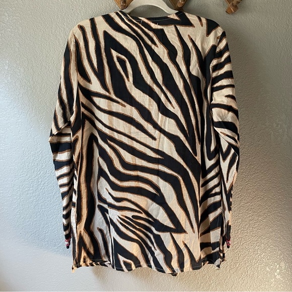 Boston Proper Womens Embellished Beaded Embroidery Tunic Popover Top Large - Picture 11 of 12